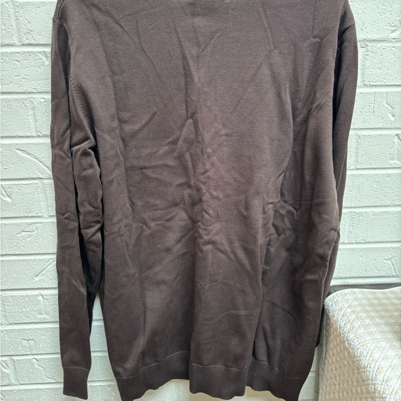 Land’s End NWT women’s brown vneck cotton sweater size xl - Picture 5 of 5